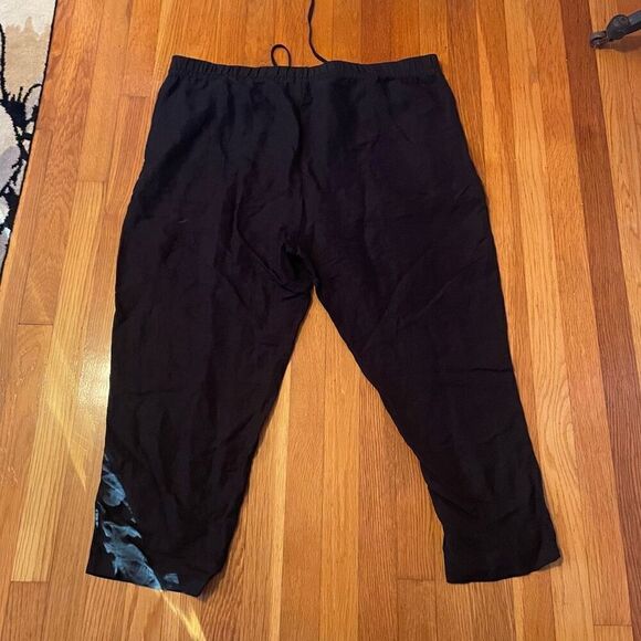 H&M | black linen blend drawstring crop pants XL - Picture 5 of 6